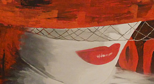 Roter Hut  90x 50 cm